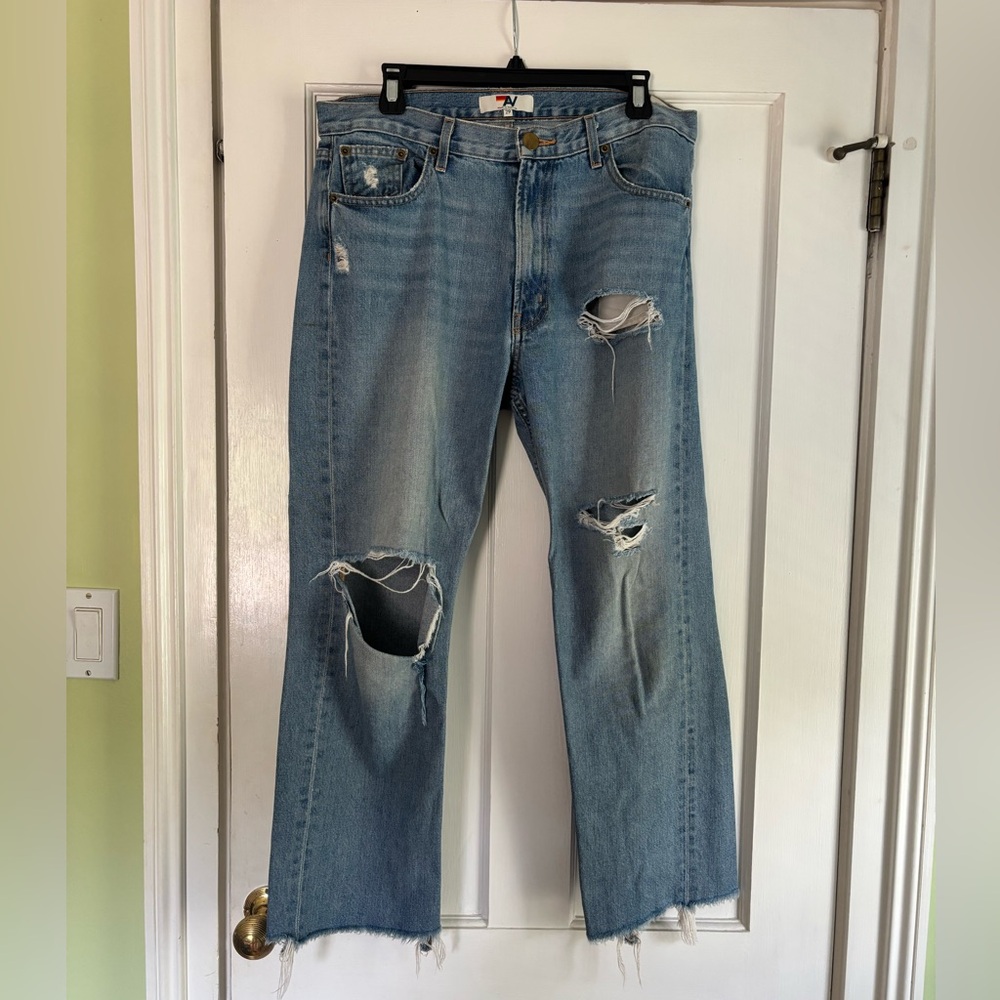 Aviator Nation Light Blue Distressed Boyfriend Jeans